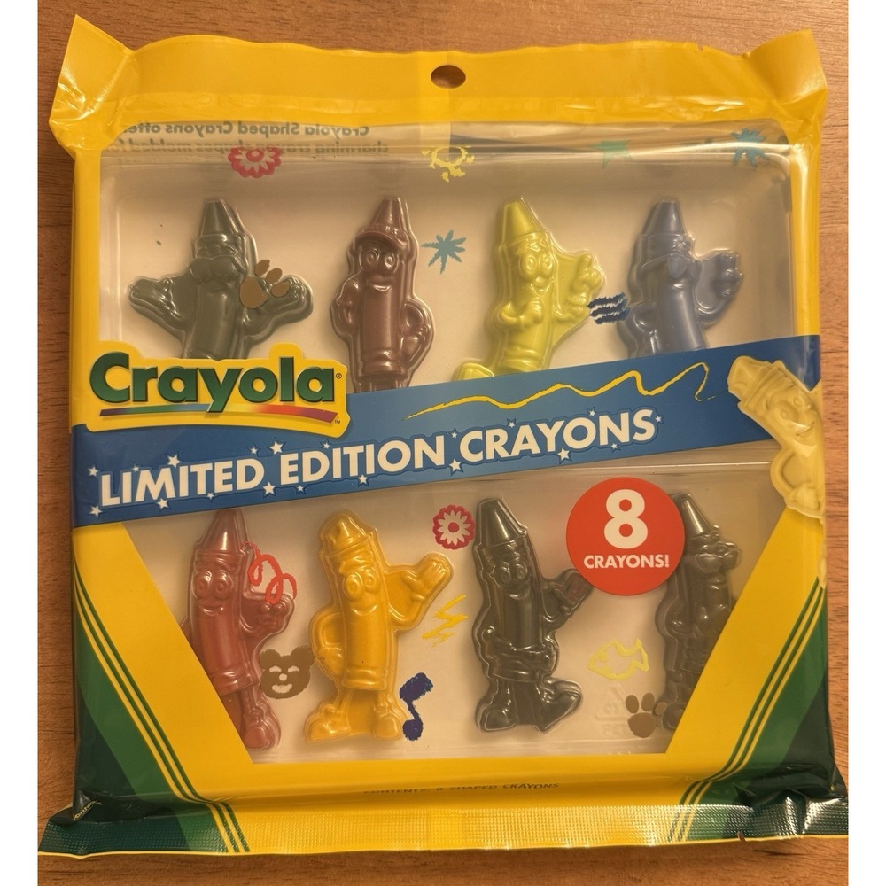 Crayola Limited Edition Character Shape Crayons 2025 -Eight Retired Colors RARE